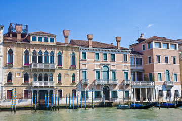 Gondolas and Flower Boxes along Canal