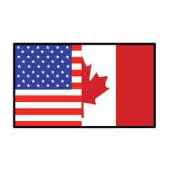 America Canada Flag