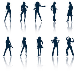 Silhouettes of women