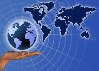 Globe on human hand © Bobboz