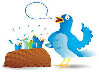 Twitter bird talking