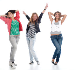 Obraz premium Young teens posing on white. Is not isolated
