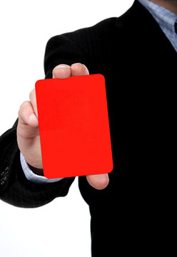 Man with a red Card