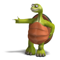 Fototapeta premium funny toon turtle enjoys life