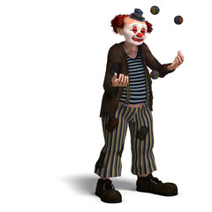 funny circus clown with lot of emotions