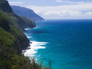 Na Pali Coast from Kalalau trail in Kauai, Hawaii