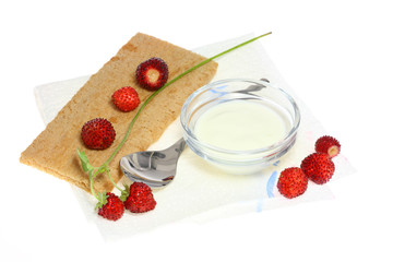 Crispbread and wild strawberries.