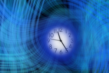 an image of a clock on blue background