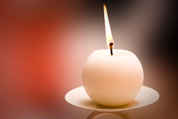 Burning Round Candle