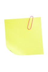 Sticky Note with Paperclip