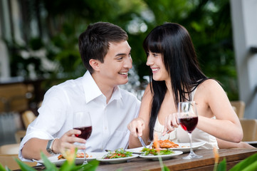 Couple Eating Outdoors
