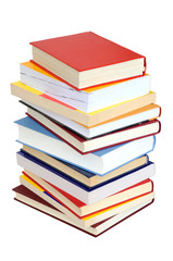 Books Stack on White