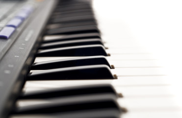 Extreme Closeup of piano keyboard