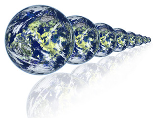 Erdplaneten gespiegelt