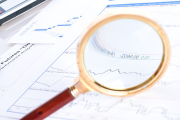 Magnifying glass and diagram