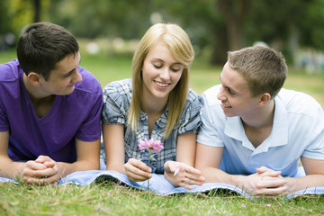 Three Teens in Park
