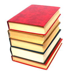 books stack isolated on white
