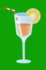 Illustration of cocktail is in glass