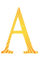 Colorful Alphabet A orange and yellow glowing grunge