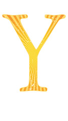 Colorful Alphabet orange and yellow glowing grunge Y