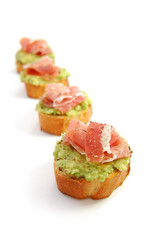 Avocado and parma ham