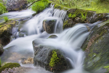 Beautiful waterfall on the mountain river