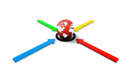 Fototapeta premium arrows and a world globe