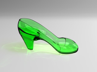 woman glass shoes