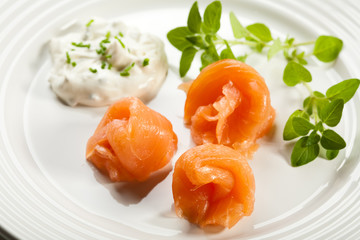 Smoked salmon and cream cheese