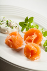 Smoked salmon and cream cheese