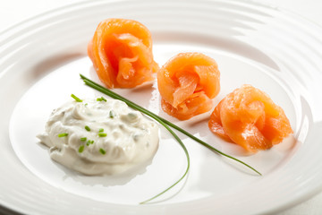 Smoked salmon and cream cheese