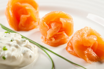 Smoked salmon and cream cheese
