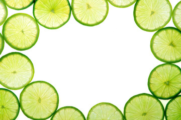 Green lime slices background