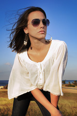 Fashion model on sunglasses