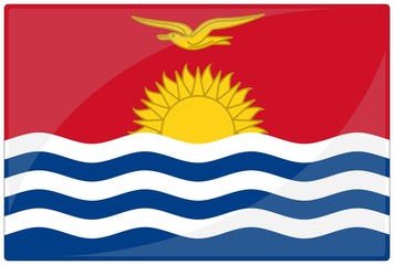 Obraz premium drapeau glassy kiribati flag