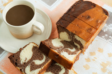 Cake with coffee