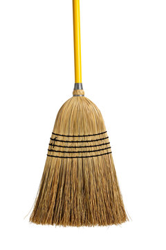broom on a white background