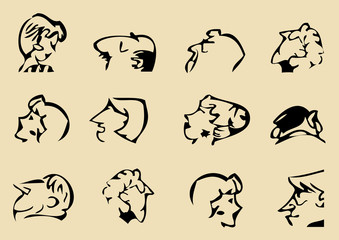 People expression portrait vector