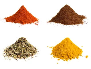 Keuken spatwand met foto Variety of colorful grounds spices © Sylwia Brataniec