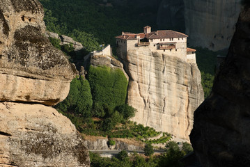 monastery on top rock Meteora