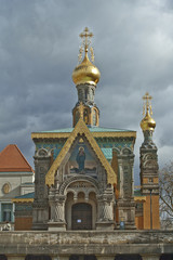 Fototapeta na wymiar Russich ortodoxe Kirche Darmstadt