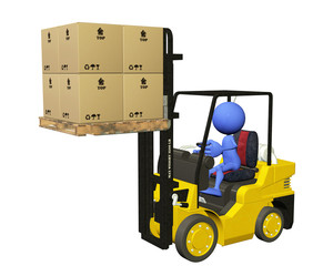 Forklift and Box