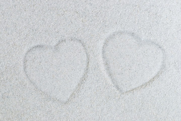 Herzen im Sand