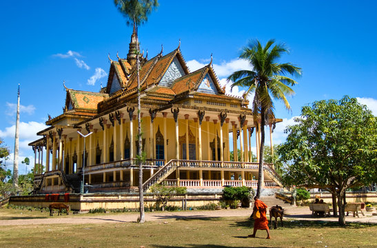 Buddhist Temple around Kratje, Cambodia.
