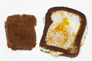 Roasted bread and egg