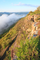 Fototapeta premium Morning cloudy view from top of Mangup ancient settlement