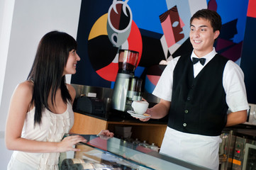 Waiter Serving Coffee