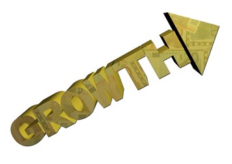 Growth arrow with euros
