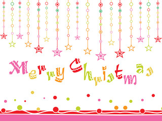 christmas background with hanging stars