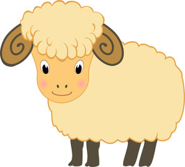 vector illustration of cute sheep